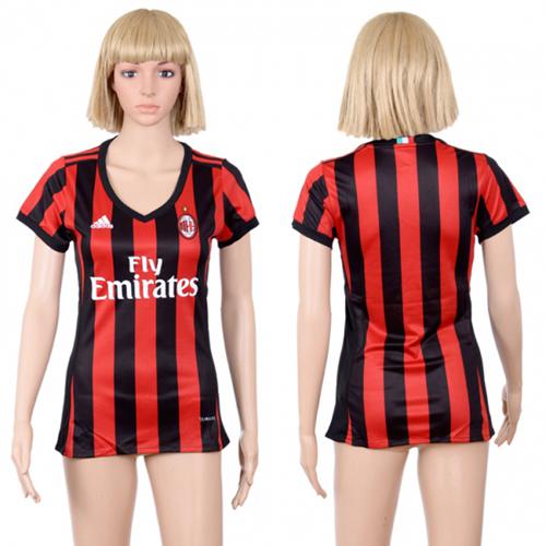 Women's AC Milan Blank Home Soccer Club Jersey